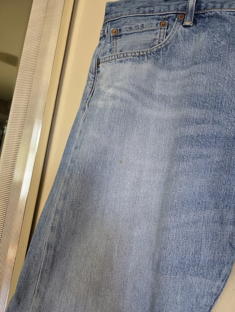Levis Men's Light Blue Denim Cut-Off Shorts Jorts 501